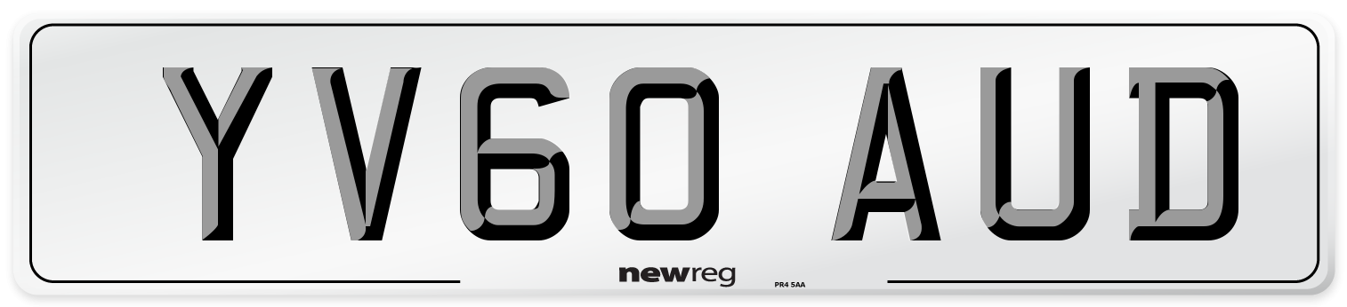 YV60 AUD Number Plate from New Reg